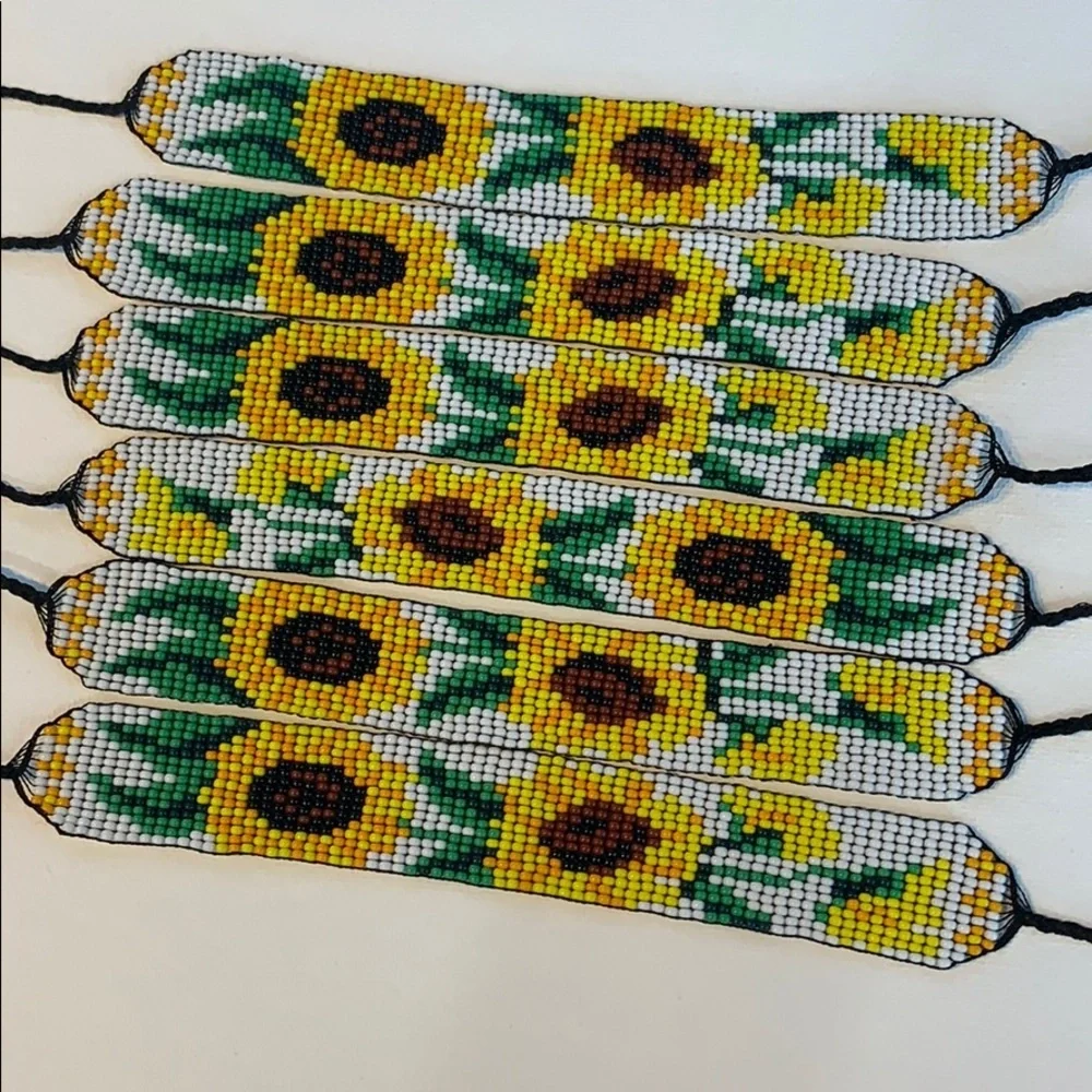 Sunflowers chaquira bracelet handmade jewe…